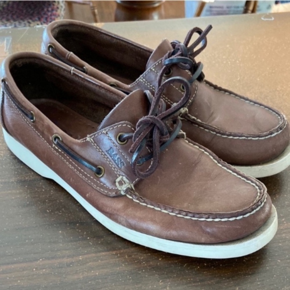 Bass Brown Leather Deck Boat 80s
Shoes Vintage Preppy Size 7.5 Seafarers